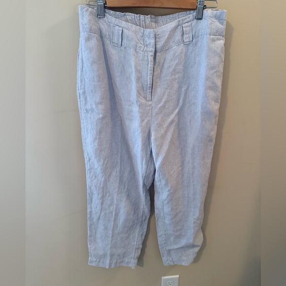 Chico's 100% linen pant gray size 8 zipper fly - Picture 3 of 6